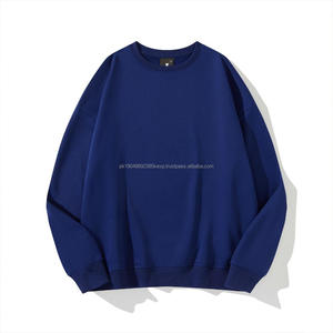 เสื้อสเวตเตอร์คอกลมสำหรับผู้ชายโอเวอร์ไซซ์ไหล่ตกผ้าถักซับในฤดูใบไม้ร่วง - Product Image 2