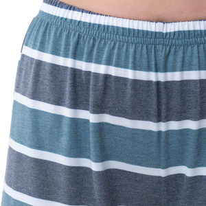 Pyjama décontracté pour femmes en jersey de bambou personnalisé, séchage rapide, été 2025, motif à carreaux, manches courtes, taille élastique - Product Image 4