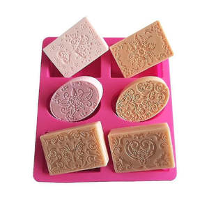 Paquete Combinado de Moldes Rectangulares Hechos a Mano con 6 Diseños Florales para Bombas de Baño, Spa, Aromas Relajantes para el Hogar: Limón, Leche, Rosa, Manteca de Karité - Product Image 4
