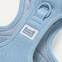 Ensemble de promenade pour chien de luxe personnalisé style denim 3-en-1 : laisse mains libres, harnais anti-traction en néoprène, écologique, vente en gros OEM