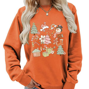 Camisas informales transpirables antiarrugas 2025 personalizadas, sudaderas con capucha de algodón 100% de alta calidad para mujer, sudaderas elegantes con estampado 3D - Product Image 1