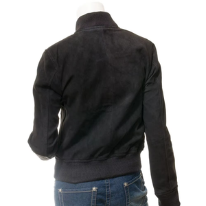 Chaqueta de Cuero para Mujer, Forrada con Piel de Oveja, Cierre Frontal con Cremallera, Estilo Deportivo, Transpirable, para Invierno - Product Image 3