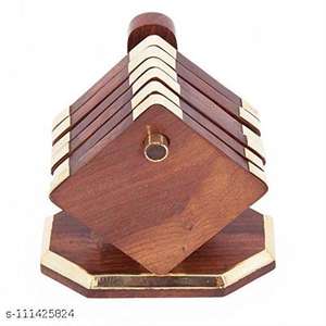 Square <b>Wooden</b> <b>Coasters</b> for Beverage Protection & Table Mat Pad Export Supply Gift Ideas from India - Product Image 2