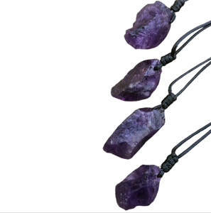 จี้อเมทิสต์หินธรรมชาติแบบ100% จี้คริสตัลหินธรรมชาติแบบไม่สม่ำเสมอสำหรับผู้หญิงสร้อยคออัญมณี - Product Image 6