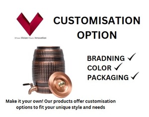 2025 Top Vente Cuivre Barel Matka Intemporel Traditionnel Pureté Titulaire Réutilisable Étanche Écologique Sans BPA Passe Au Lave-Vaisselle - Product Image 3