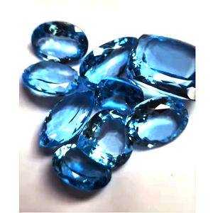 9 piezas de alta calidad Natural para Topacio Azul suizo 16mm-26mm cojín ovalado pera faceta 249cts lote US $370 piedras preciosas sueltas" - Product Image 1