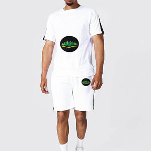 Conjunto de camiseta de estilo informal de verano para hombre, superventas, personalizado, ligero, transpirable, manga corta, logotipo bordado, servicio OEM - Product Image 1