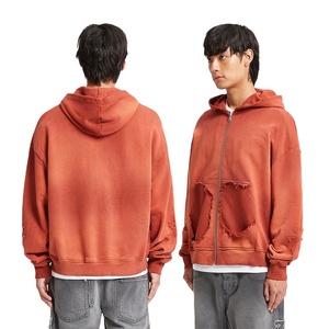 OEM 2025 hombres Casual Heavyweight invierno Zip-up sudaderas con capucha logotipo personalizado francés Terry 100% algodón Streetwear - Product Image 1