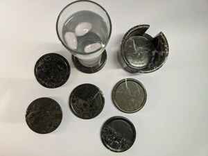 Ensemble de 6 sous-verres en marbre faits à la main, zèbre, onyx noir, pierre naturelle élégante, sous-verres de table - Product Image 5