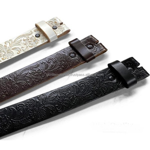 Sangle de ceinture occidentale en cuir sculptée à la main pour hommes avec bouton-pression réglable pour la boucle. - Product Image 6