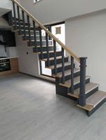 Escaliers flottants CBMMart | Escalier moderne pour maison avec garde-corps invisible et conception de bande de roulement ouverte