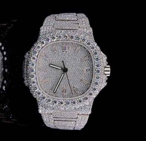 Reloj de Movimiento Automático con Diamantes de Moissanita VVS Helados de Lujo, Suministro Directo de Fábrica, Disponible a un Precio Accesible - Product Image 1