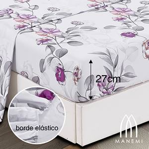 Juego de Funda Nórdica Floral Moderna de 3 Piezas 100% Poliéster con Sábana Ajustable y Funda de Almohada, Accesorio de Ropa de Cama de Lujo 100TC - Product Image 3