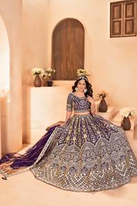 DETALLES DE LEHENGA FABRICNET WORKEMBROIDERY SECUENCIA DISEÑO TRABAJO INNERSATIN CON CANCAN Y LONA - Product Image 4