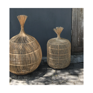 Pantalla de lámpara de ratán tejido natural, decoración del hogar, colgante de ratán, lámpara de araña rústica de bambú, pantalla de mimbre para sala de estar - Product Image 2