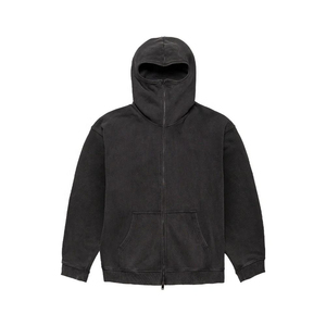 Nueva cremallera completa personalizada 100% algodón pasamontañas sudaderas calle de gran tamaño Zip up Hoodie Drop Shoulder - Product Image 5