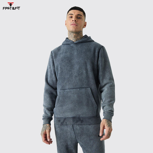 Chándal personalizado a precio barato para hombre, conjunto de chándal de dos piezas para correr, conjunto de chándal de lavado ácido de último estilo - Product Image 6