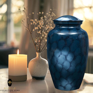 โกศบรรจุอัฐิแบบอเมริกันสีน้ำเงิน สำหรับบรรจุอัฐิมนุษย์ คุณภาพพรีเมียม ทนทาน เป็นมิตรกับสิ่งแวดล้อม ความจุ 220 คิวบิกอินช์ - Product Image 3