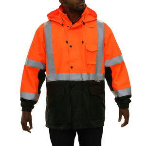 Waterproof Lightweight Softshell Reflective Hi Vis Construction Safety Jacket for Men <b>Security</b> Reflective <b>Tape</b> Multi Pocket OEM - Product Image 3