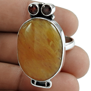 Good Quality Trendy Handmade Gemstone 925 Sterling Silver Statement Garnet <b>Rose</b> <b>Quartz</b> <b>Ring</b> for Women Wholesale Factory Price - Product Image 2