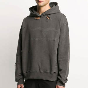 Meilleures ventes Sweat à capuche vieilli pour hommes Offre Spéciale hiver chaud couleur unie col à capuche teint uni couleurs personnalisées Logo polaire - Product Image 4