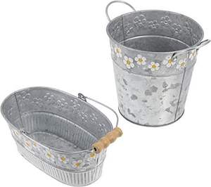 Florero galvanizado de estilo antiguo hecho a mano para centro de mesa de boda espacios de vida rústicos y ajustes florales - Product Image 6