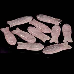 Cuentas de Piedras Preciosas Talladas en Forma de Pez de Cuarzo Rosa de 10X30 MM, Cristal Curativo para la Fabricación de Joyas - Product Image 1