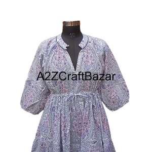 Vestido Midi Himanshi 100% Algodón Puro para Mujer, Hecho en India, Elegante, Cómodo, Informal, para Fiestas de Verano, Calidad de Tela Premium - Product Image 3