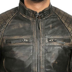 Chaqueta de piel de vaca de estilo callejero para hombre, ropa de moda de alta calidad con logotipo personalizado y cuello levantado - Product Image 5