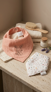 Bavoirs pour bébé de couleur unie, 100% coton tissé, respirant, accessoire d'alimentation unisexe pour nourrissons - Product Image 4