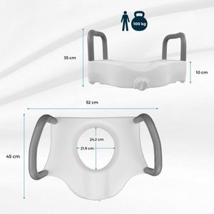 Prêt pour l'exportation Élévateur de toilette en PVC de qualité supérieure avec accoudoirs 10 cm - Product Image 2