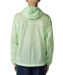 Veste coupe-vent légère pour homme en toile enduite, à capuche, entièrement zippée, respirante, imperméable, coupe-vent, pliable, pour l'extérieur - Product Image 4