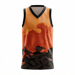 Camisetas de Baloncesto sin Mangas OEM, 100% Poliéster, Camisetas de Baloncesto Estampadas Unisex con Cuello en V, Camisetas de Baloncesto sin Mangas para Hombre - Product Image 2