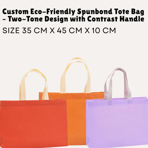 Sac fourre-tout Spunbond écologique personnalisé Design bicolore avec poignée contrastée - Product Image 1
