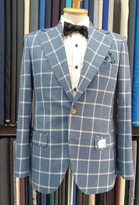 Blazer d'affaires pour hommes unisexe #208 respirant tissé plissé devant Style bouton braguette simple boutonnage grande taille costumes pour adultes - Product Image 6