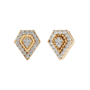 Pendientes de tuerca de oro sólido de 14K de alta calidad para mujer, joyería de oro de lujo de 18K con diamantes naturales para regalo OEM ODM al por mayor - Product Image 5