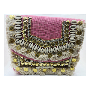 Bolso de mano de mensajero de algodón de estilo bohemio hecho a mano de gran capacidad, ropa de fiesta informal a la moda, cierre de cremallera, bolso de mujer de bajo precio - Product Image 1