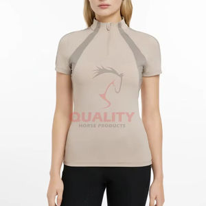 Capa base delgada de manga larga de tela de secado rápido transpirable de alta calidad rendimiento ecuestre OEM mujer capa base de equitación - Product Image 1