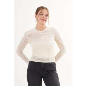 บอดี้สูทผ้าถักประดับเพชรแบบโปร่งใสสำหรับผู้หญิง - Product Image 5