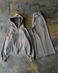 Fabricant Logo personnalisé Ensemble d'entraînement Pantalon, veste lourde zippée Survêtements à imprimé bouffant avec soleil pour hommes - Product Image 6