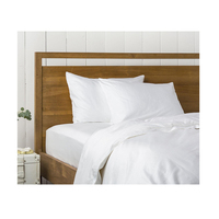 Parure de draps et taies d'oreiller en coton tissé blanc de haute qualité 200 fils/pouce², toutes saisons, non jetables, pour hôtels – Option économique