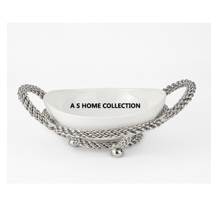 Frutero Decorativo de Vidrio de Alta Calidad con Diseño de Asta de Ciervo en Aluminio Metálico Niquelado, Estilo Único para el Hogar - Product Image 6