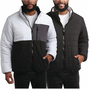 Chaqueta acolchada de estilo callejero para hombre, abrigo cálido de invierno resistente al agua, color sólido, a prueba de viento - Product Image 3