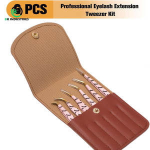 Pinces à cils de qualité salon pour les artistes des cils, ensemble de pinces à cils pour extensions de cils avec pinces droites et courbes - Product Image 2