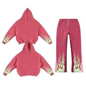 Nuevo Conjunto de Chándal Holgado de Moda para Hombre: Pantalones Acampanados y Sudadera Oversize con Estampado de Llama Hip Hop Personalizado de Gran Gramaje - Product Image 1