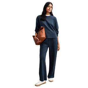 Conjunto Deportivo de 2 Piezas para Mujer, Cuello Redondo, 100% Algodón Felpa, Transpirable, Ecológico, Informal, para Invierno, Servicio OEM Personalizable - Product Image 1