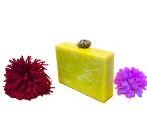 Bolso de mano de resina con forro de satén para mujer, bolsos de noche de moda hechos a mano para bodas y fiestas, rentable - Product Image 3