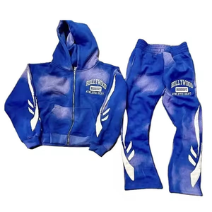 Conjunto Deportivo de Felpa de Algodón para Hombre, Talla Grande, Invierno, Sudadera con Capucha y Pantalones Deportivos, Impresión de Logotipo Personalizado, Color Sólido, Ropa Casual - Product Image 4