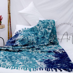 Indian Bohemian Handmade Tie-Dyed Cotton <b>Blanket</b> Printed <b>Throw</b> for Living Room Home Decor and Bed Textile - Product Image 1