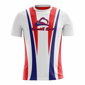 Camisetas de Fútbol Personalizadas 100% Poliéster Ecológicas Ligeras con Cuello en V - Uniformes de Equipo Impresos Transpirables de Manga Corta - Product Image 1